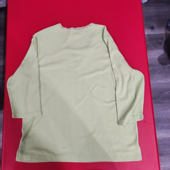 Tradition white blouse with V neck + lace women's size L 14 / 16 - Picture 4 of 5